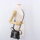 FENDI Hand Bag Leather 2way Black Gold Auth hk1976-28