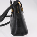 FENDI Hand Bag Leather 2way Black Gold Auth hk1976-3