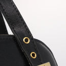 FENDI Hand Bag Leather 2way Black Gold Auth hk1976-5
