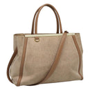 FENDI To joule Hand Bag Canvas 2way Gold Beige Auth hk1977-1