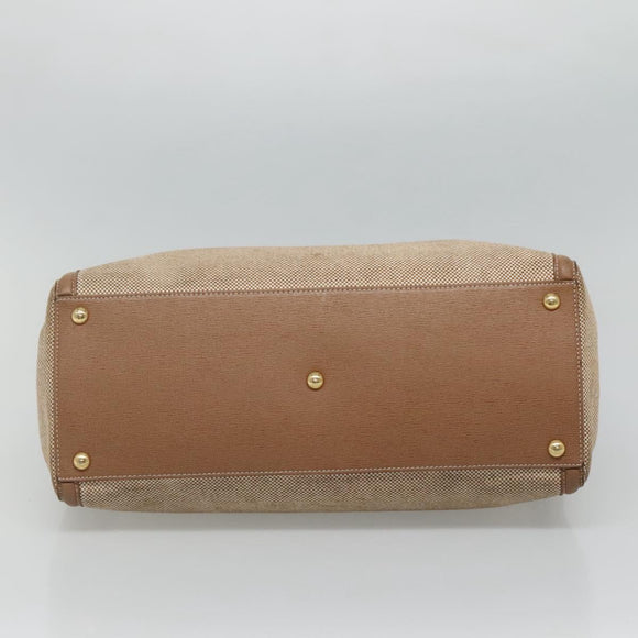 FENDI To joule Hand Bag Canvas 2way Gold Beige Auth hk1977