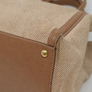 FENDI To joule Hand Bag Canvas 2way Gold Beige Auth hk1977-10