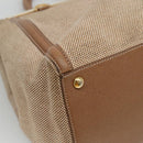 FENDI To joule Hand Bag Canvas 2way Gold Beige Auth hk1977-15