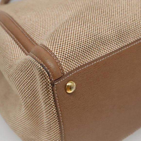 FENDI To joule Hand Bag Canvas 2way Gold Beige Auth hk1977