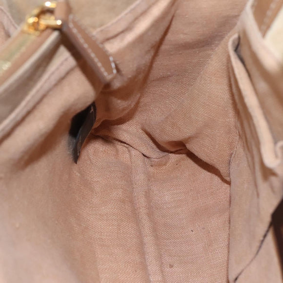 FENDI To joule Hand Bag Canvas 2way Gold Beige Auth hk1977
