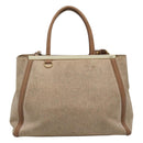 FENDI To joule Hand Bag Canvas 2way Gold Beige Auth hk1977-13