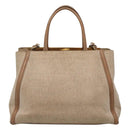 FENDI To joule Hand Bag Canvas 2way Gold Beige Auth hk1977-2