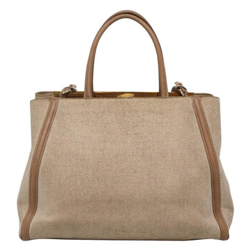 FENDI To joule Hand Bag Canvas 2way Gold Beige Auth hk1977 - 0