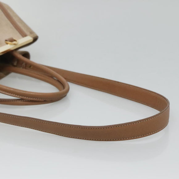 FENDI To joule Hand Bag Canvas 2way Gold Beige Auth hk1977