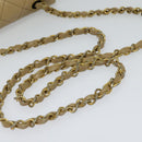 CHANEL Matelasse Chain Shoulder Bag Lamb Skin Beige Gold CC Auth hk1979-7