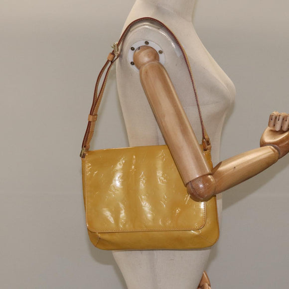 LOUIS VUITTON Monogram Vernis Thompson Street Bag Beige M91301 LV Auth hk1982