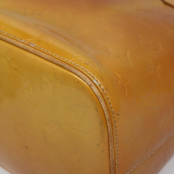 LOUIS VUITTON Monogram Vernis Houston Hand Bag Beige M91004 LV Auth hk1984