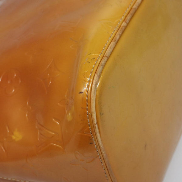 LOUIS VUITTON Monogram Vernis Houston Hand Bag Beige M91004 LV Auth hk1984