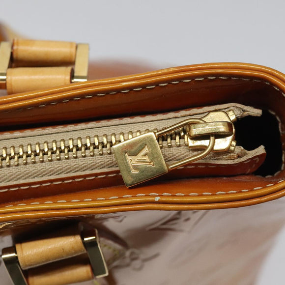 LOUIS VUITTON Monogram Vernis Houston Hand Bag Beige M91004 LV Auth hk1984