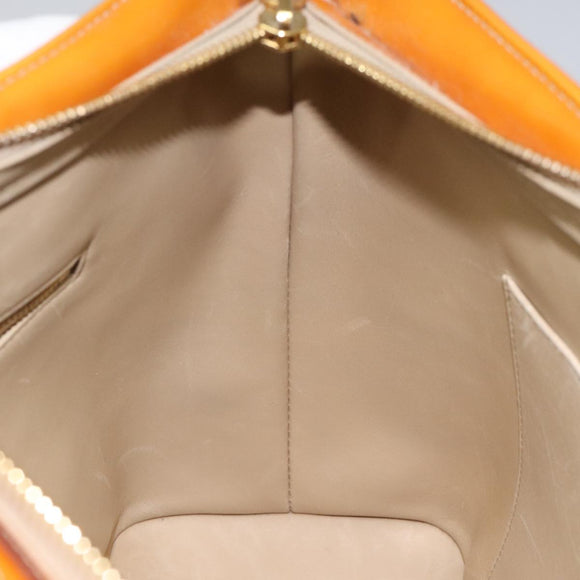 LOUIS VUITTON Monogram Vernis Houston Hand Bag Beige M91004 LV Auth hk1984