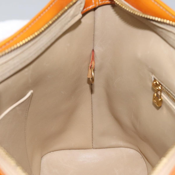 LOUIS VUITTON Monogram Vernis Houston Hand Bag Beige M91004 LV Auth hk1984