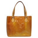 LOUIS VUITTON Monogram Vernis Houston Hand Bag Beige M91004 LV Auth hk1984-13