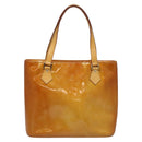 LOUIS VUITTON Monogram Vernis Houston Hand Bag Beige M91004 LV Auth hk1984-2