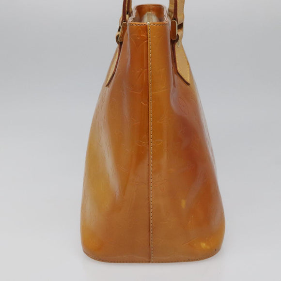 LOUIS VUITTON Monogram Vernis Houston Hand Bag Beige M91004 LV Auth hk1984