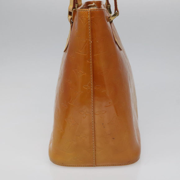 LOUIS VUITTON Monogram Vernis Houston Hand Bag Beige M91004 LV Auth hk1984