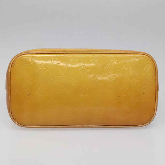 LOUIS VUITTON Monogram Vernis Houston Hand Bag Beige M91004 LV Auth hk1984