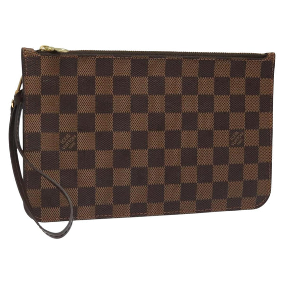 LOUIS VUITTON Damier Ebene Neverfull MM Pouch Accessory Pouch LV Auth hk2018V