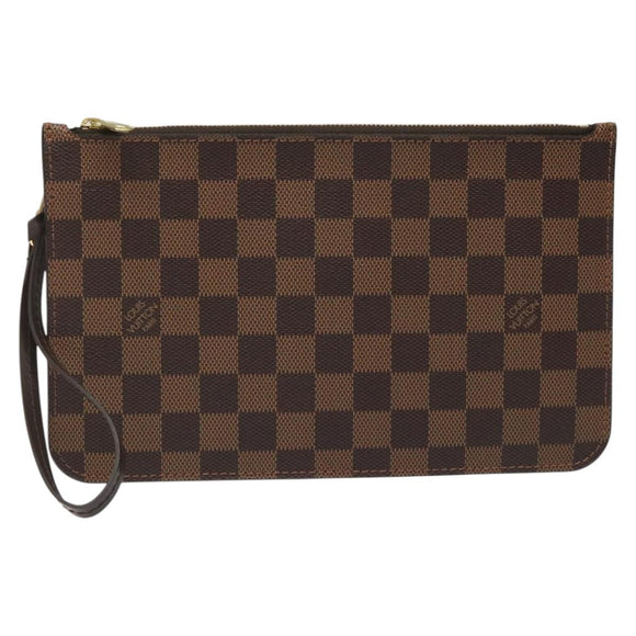 LOUIS VUITTON Damier Ebene Neverfull MM Pouch Accessory Pouch LV Auth hk2018V
