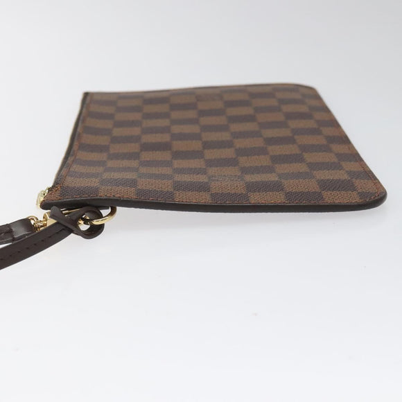 LOUIS VUITTON Damier Ebene Neverfull MM Pouch Accessory Pouch LV Auth hk2018V