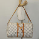 LOUIS VUITTON Damier Azur Keepall Bandouliere 55 Boston Bag N41429 Auth hk2021-23
