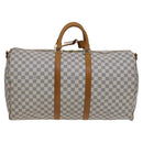 LOUIS VUITTON Damier Azur Keepall Bandouliere 55 Boston Bag N41429 Auth hk2021-2