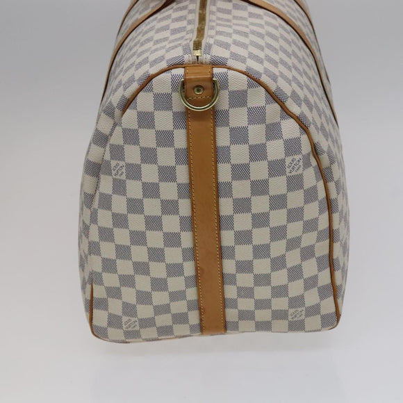LOUIS VUITTON Damier Azur Keepall Bandouliere 55 Boston Bag N41429 Auth hk2021