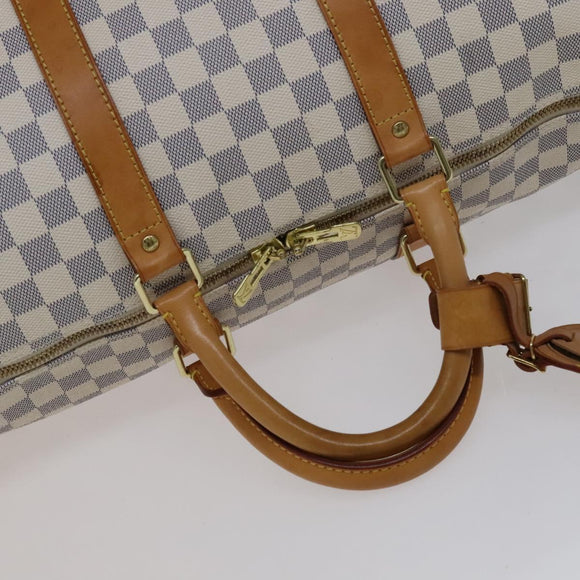LOUIS VUITTON Damier Azur Keepall Bandouliere 55 Boston Bag N41429 Auth hk2021