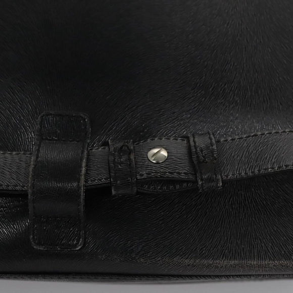 Salvatore Ferragamo Gancini Handtas Leer 2way Zwart Zilver Auth hk2026