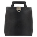 Salvatore Ferragamo Gancini Handtas Leer 2way Zwart Zilver Auth hk2026-13