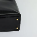 Salvatore Ferragamo Gancini Hand Bag Leather 2way Black Gold Auth hk2029-15
