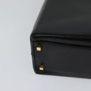 Salvatore Ferragamo Gancini Hand Bag Leather 2way Black Gold Auth hk2029-16