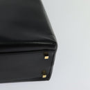 Salvatore Ferragamo Gancini Hand Bag Leather 2way Black Gold Auth hk2029-9