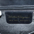 Salvatore Ferragamo Gancini Hand Bag Leather 2way Black Gold Auth hk2029-12