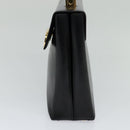 Salvatore Ferragamo Gancini Hand Bag Leather 2way Black Gold Auth hk2029-4