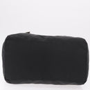 PRADA Hand Bag Nylon Enamel Black Khaki Silver Auth hk2037-9