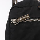 PRADA Hand Bag Nylon Enamel Black Khaki Silver Auth hk2037-10