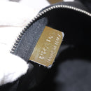 PRADA Hand Bag Nylon Enamel Black Khaki Silver Auth hk2037-19