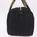 PRADA Hand Bag Nylon Enamel Black Khaki Silver Auth hk2037-3