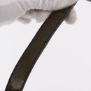 PRADA Hand Bag Nylon Enamel Black Khaki Silver Auth hk2037-5