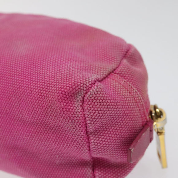 PRADA Pouch Canvas Pink Gold Auth hk2039
