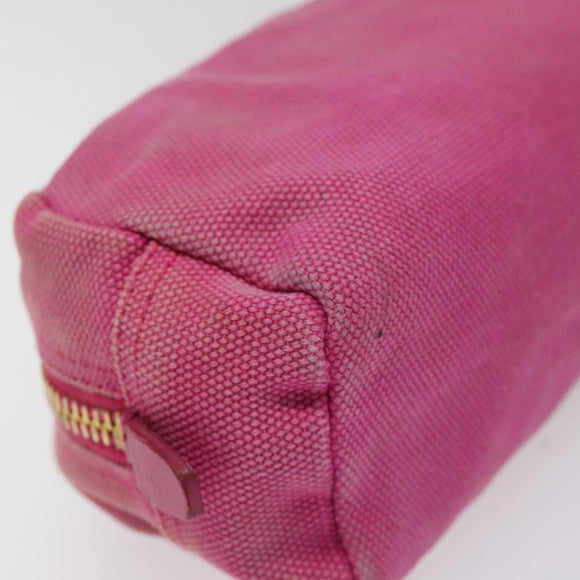 PRADA Pouch Canvas Pink Gold Auth hk2039