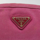 PRADA Pouch Canvas Pink Gold Auth hk2039-13