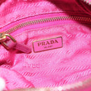PRADA Pouch Canvas Pink Gold Auth hk2039-14