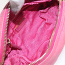 PRADA Pouch Canvas Pink Gold Auth hk2039-15