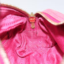 PRADA Pouch Canvas Pink Gold Auth hk2039-16